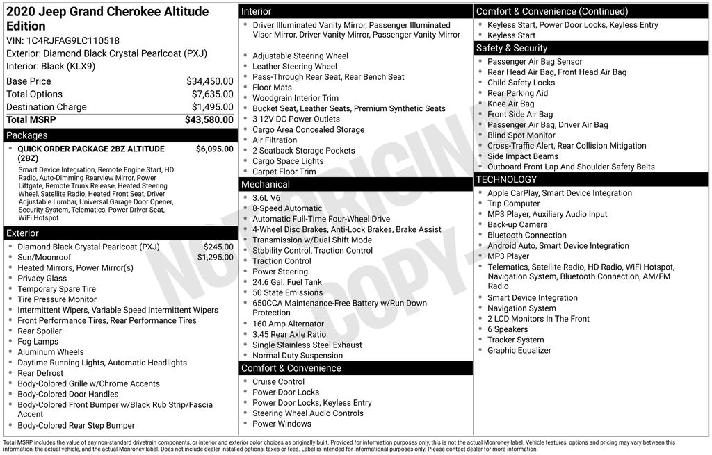 jeep grand cherokee 2020 1C4RJFAG9LC110518 image jeep grand cherokee 2020 1C4RJFAG9LC110518 image